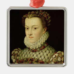 Portrait of Elizabeth of Austria (1554-92) Queen o Metal Ornament