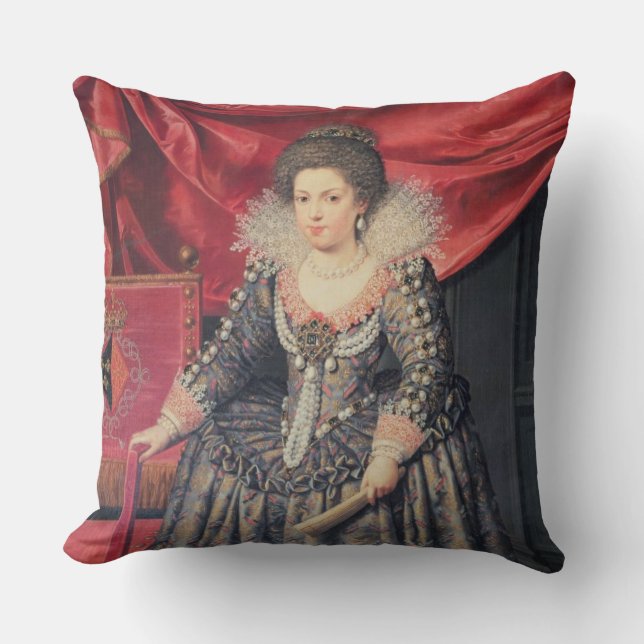 Portrait of Elizabeth of France (1602-44) daughter Throw Pillow (Front)