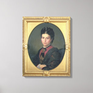 Portrait of Emilia Sampieri, 1870 (oil on canvas) Canvas Print