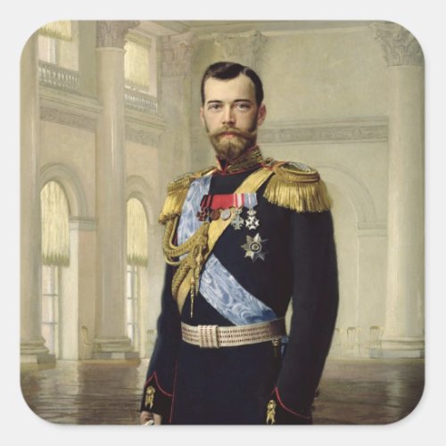 Portrait of Emperor Nicholas II 1900 Square Sticker