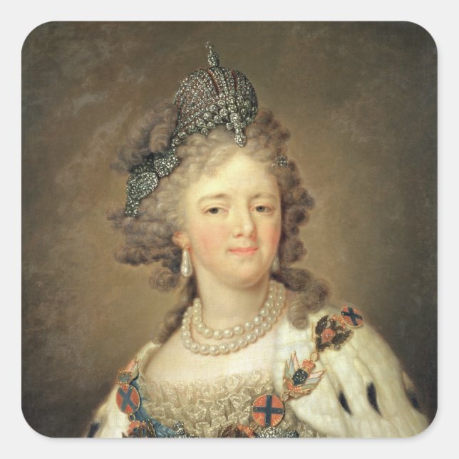 Portrait of Empress Maria Fyodorovna Square Sticker (Front)