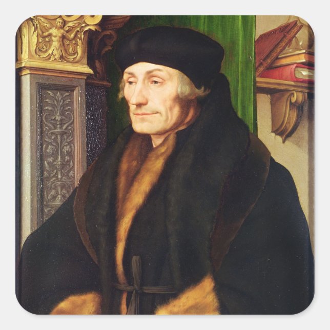 Portrait of Erasmus, 1523 Square Sticker (Front)