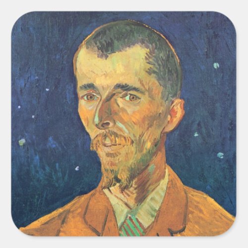 Portrait of Eugene Boch by Vincent van Gogh Square Sticker