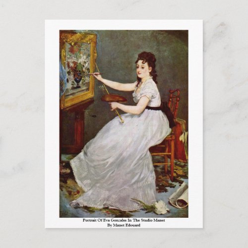 Portrait Of Eva Gonzales In The Studio Manet Postcard