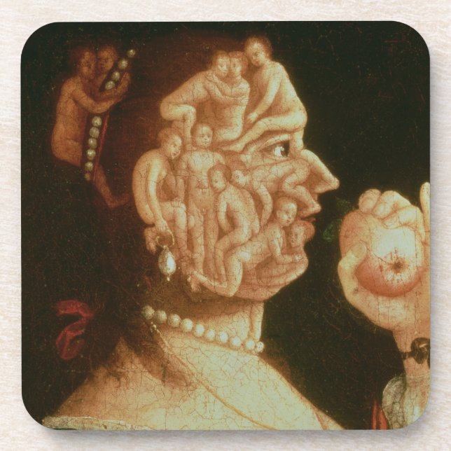 Portrait of Eve (oil) Beverage Coaster (Front)