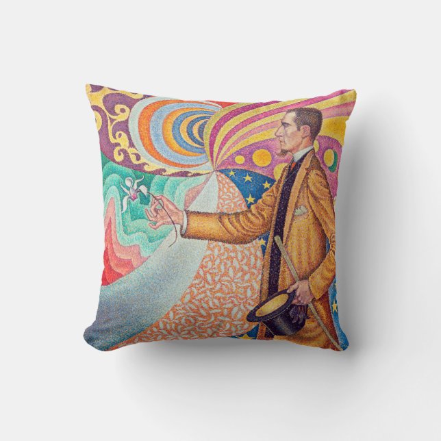 Portrait of Felix Feneon, Signac Throw Pillow (Front)