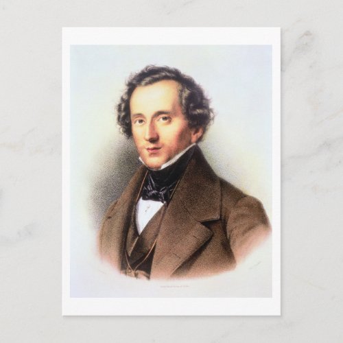 Portrait of Felix Mendelssohn 1809_47 litho Postcard