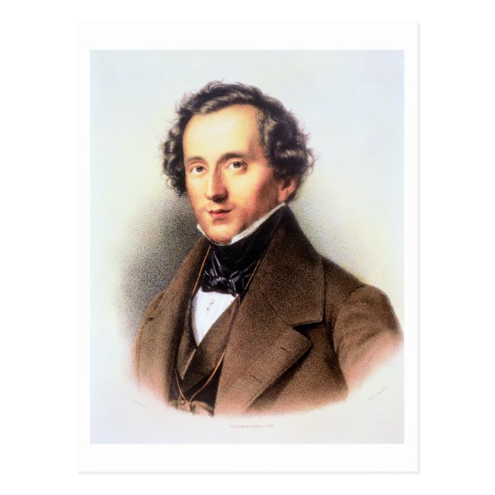 Portrait of Felix Mendelssohn (1809 47) (litho) Post Cards