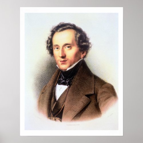 Portrait of Felix Mendelssohn 1809_47 litho Poster