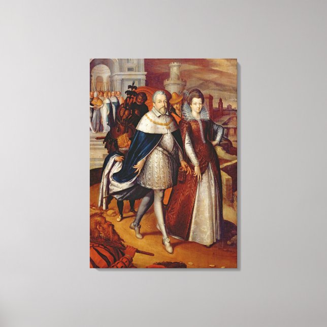 Portrait of Ferdinand I  and his Niece Canvas Print (Front)