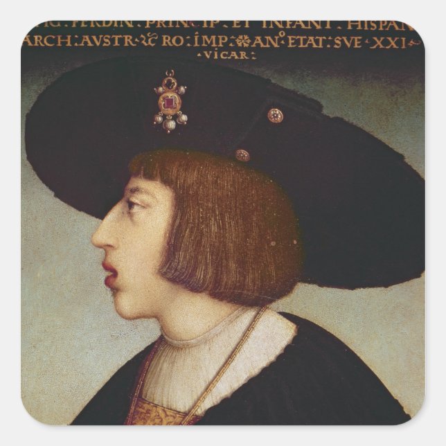 Portrait of Ferdinand I, Holy Roman Emperor Square Sticker (Front)