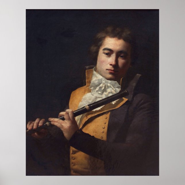 Portrait of Flutist Devienne Poster (Front)
