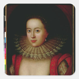 Portrait of Frances Howard Countess of Somerset Square Sticker