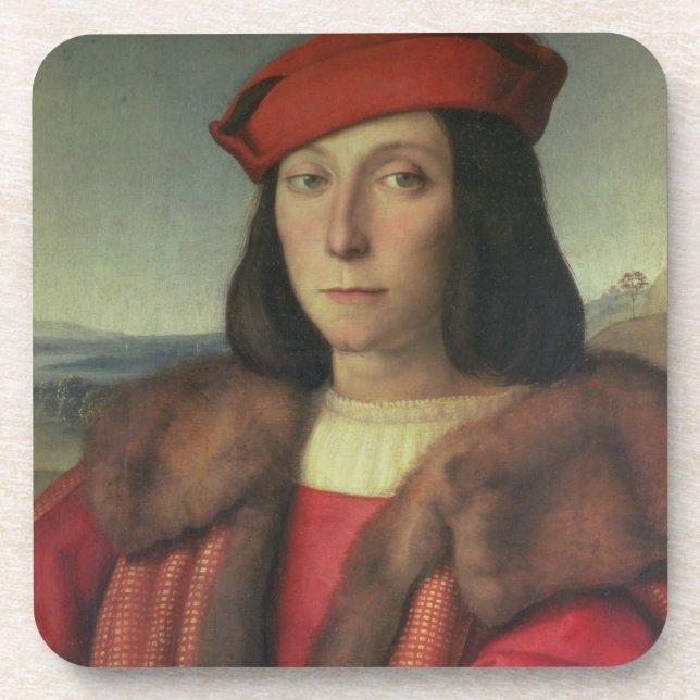 Portrait of Francesco della Rovere, Duke of Urbino Beverage Coaster (Front)