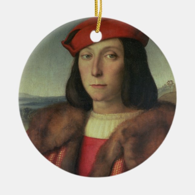 Portrait of Francesco della Rovere, Duke of Urbino Ceramic Ornament (Front)