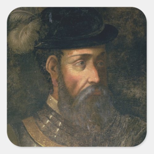 Portrait of Francisco Pizarro c1478_1541 Spanis Square Sticker
