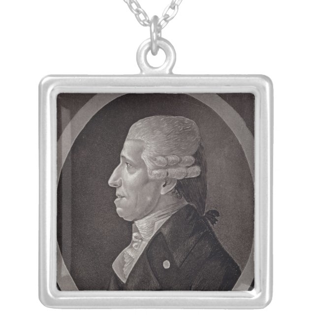 Portrait of Franz Joseph Haydn Silver Plated Necklace (Front)