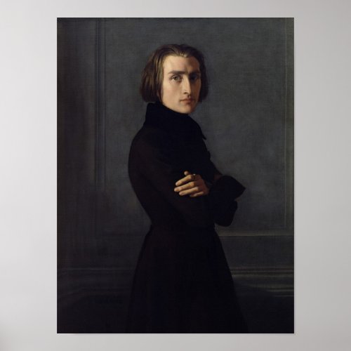 Portrait of Franz Liszt  1839 Poster