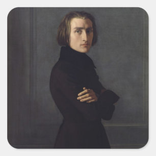 Portrait of Franz Liszt 1839 Square Sticker