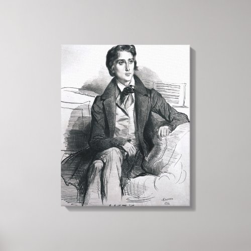 Portrait of Franz Liszt  August 1832 Canvas Print