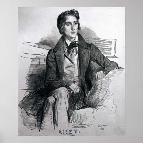 Portrait of Franz Liszt  August 1832 Poster