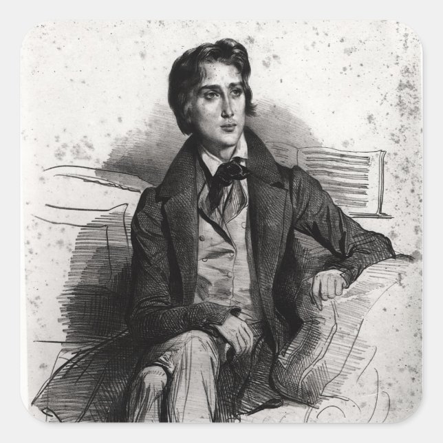 Portrait of Franz Liszt  August 1832 Square Sticker (Front)