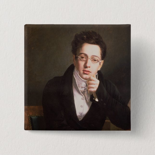 Portrait of Franz Schubert , Austrian composer Pinback Button (Front)