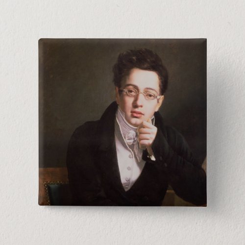 Portrait of Franz Schubert  Austrian composer Pinback Button