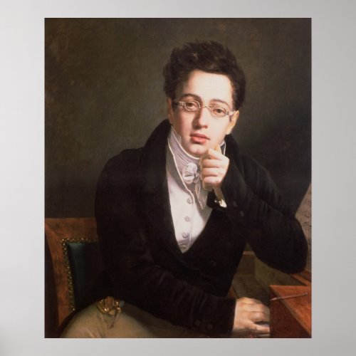 Portrait of Franz Schubert  Austrian composer Poster