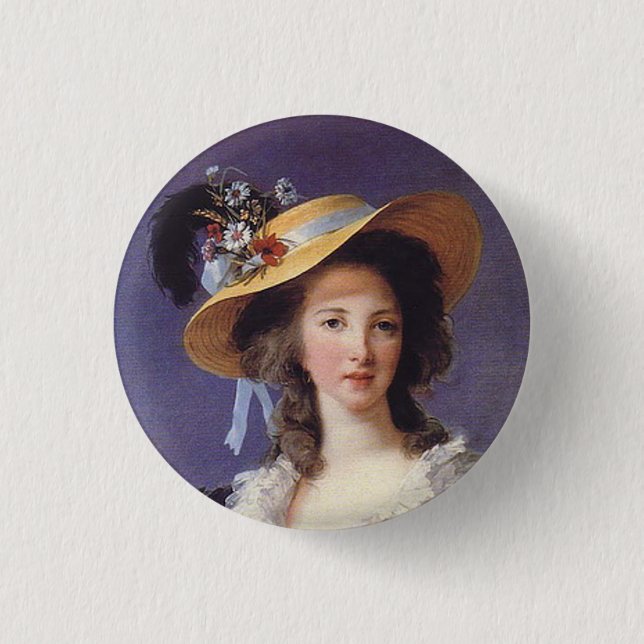 Portrait of French Aristocrat Pinback Button (Front)