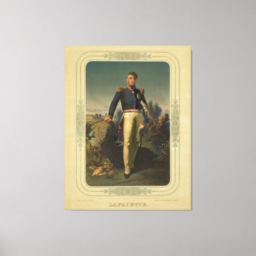 Portrait of French General Marquis de Lafayette Canvas Print