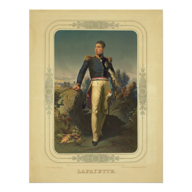 Portrait of French General Marquis de Lafayette Photo Print (Front)
