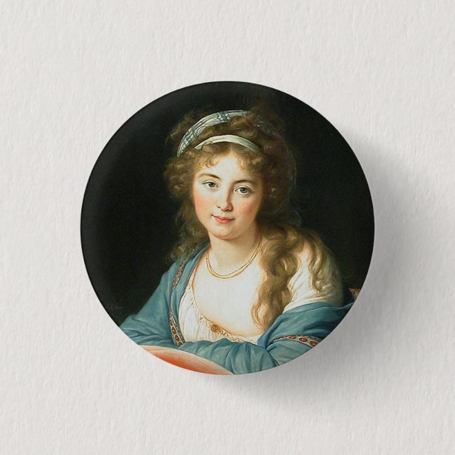 Portrait of French Lady Pinback Button (Front)