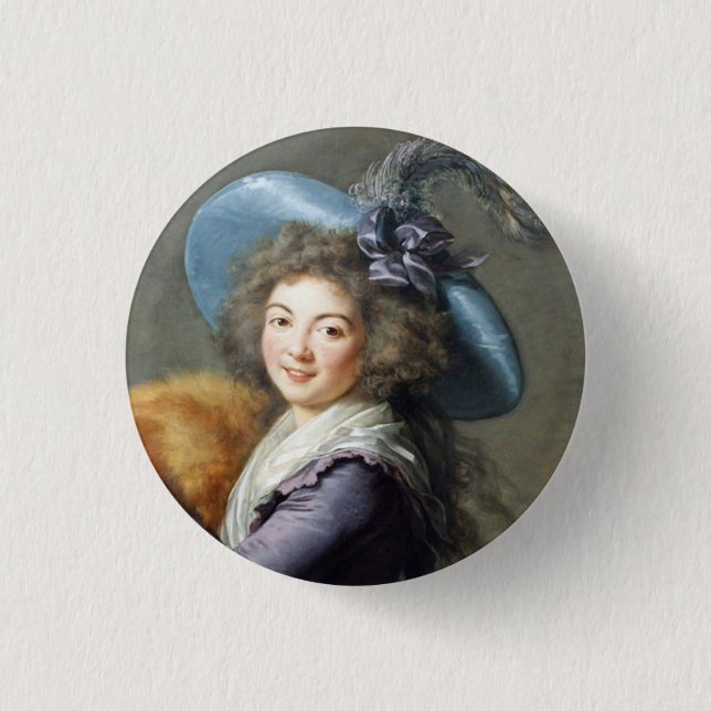 Portrait of French Lady Pinback Button (Front)