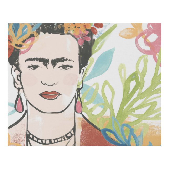 Portrait of Frida Kahlo Faux Canvas Print (Front)