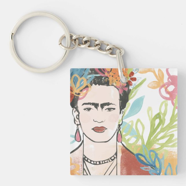 Portrait of Frida Kahlo Keychain (Front)