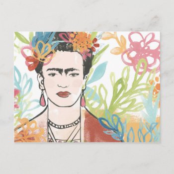 Portrait Of Frida Kahlo Postcard by worldartgroup at Zazzle