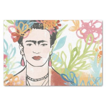 Portrait Of Frida Kahlo Tissue Paper by worldartgroup at Zazzle