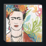 Portrait of Frida Kahlo Wooden Box Sign<br><div class="desc">Portrait of Frida Kahlo by June Erica Vess</div>