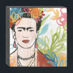 Portrait of Frida Kahlo Wooden Box Sign<br><div class="desc">Portrait of Frida Kahlo by June Erica Vess</div>