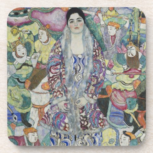 Portrait of Friederike Maria Beer by Gustav Klimt Beverage Coaster