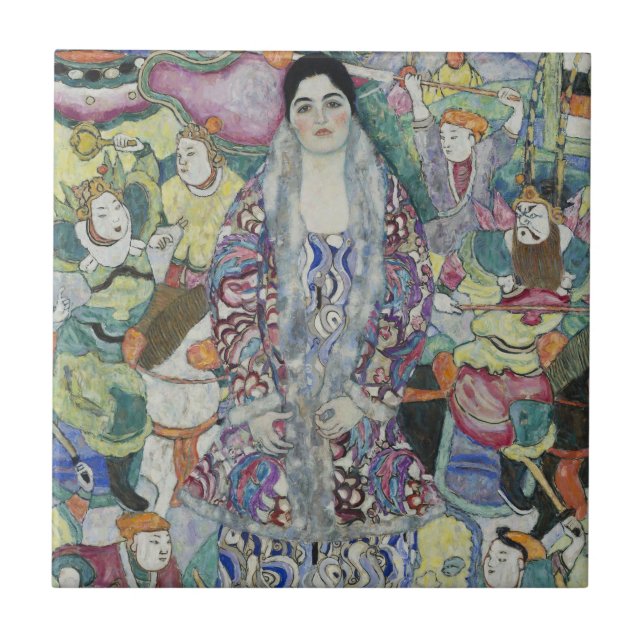 Portrait of Friederike Maria Beer by Gustav Klimt Ceramic Tile (Front)