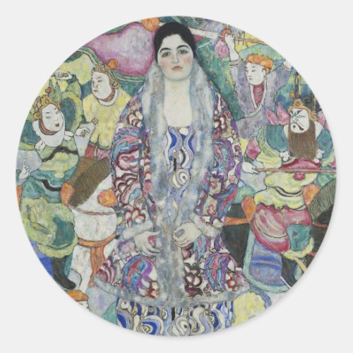 Portrait of Friederike Maria Beer by Gustav Klimt Classic Round Sticker