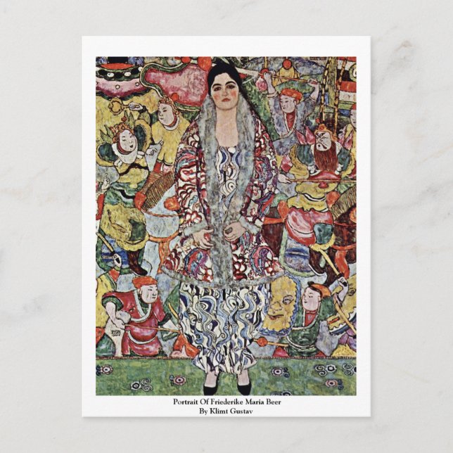 Portrait Of Friederike Maria Beer By Klimt Gustav Postcard (Front)