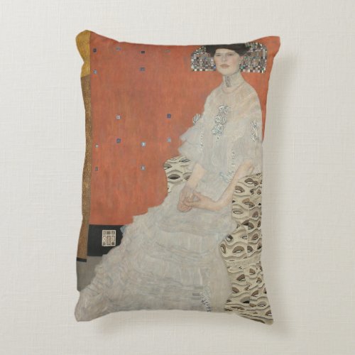 Portrait of Fritza Riedler by Gustav Klimt Accent Pillow