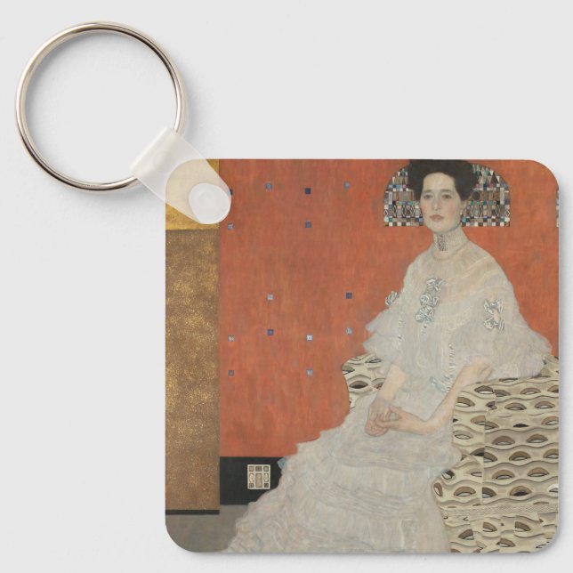 Portrait of Fritza Riedler by Gustav Klimt Keychain (Front)