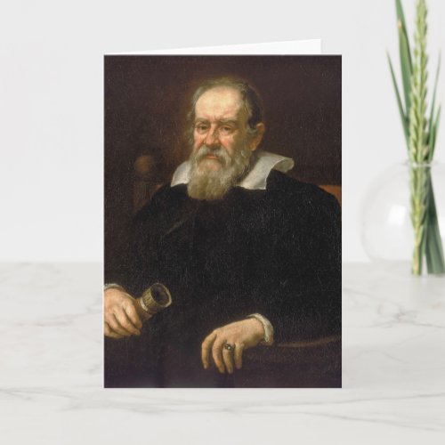 Portrait of Galileo Galilei by Justus Sustermans Card