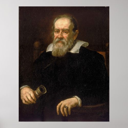 Portrait of Galileo Galilei by Justus Sustermans Poster