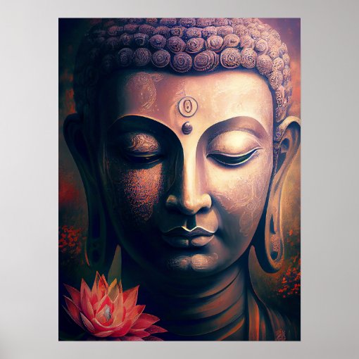 Portrait of Gautam Buddha Art Poster | Zazzle