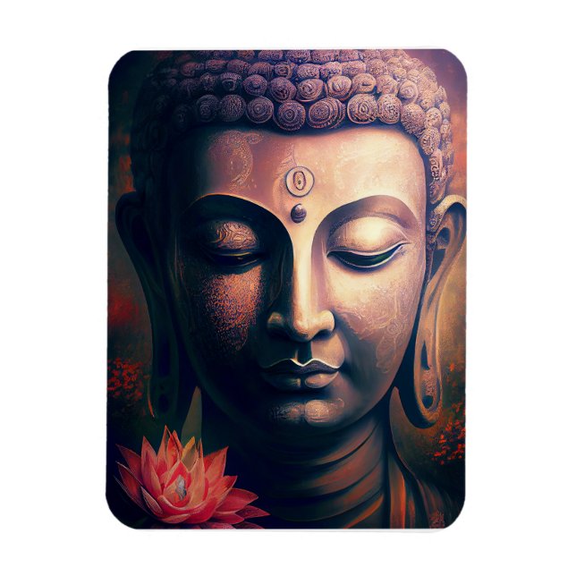 Portrait of Gautam Buddha Art Poster Magnet (Vertical)